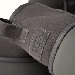 Bottes en Velours de Cuir Classic Ultra Mini New Heights grises - Talon 7 cm-Ugg Online