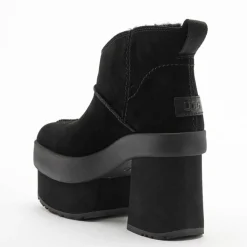 Bottes en Velours de Cuir New Heights Platform Mini noires - Talon 11,4 cm-Ugg Outlet