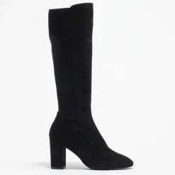 Femme Stuart Weitzman Bottes^Bottes en Velours de Cuir & Textile Livia noires - Talon 8,5 cm