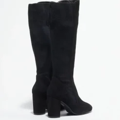 Femme Stuart Weitzman Bottes^Bottes en Velours de Cuir & Textile Livia noires - Talon 8,5 cm