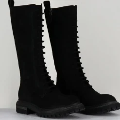 Femme Del Carlo Bottes^Bottes en Velours de Cuir Granada noires