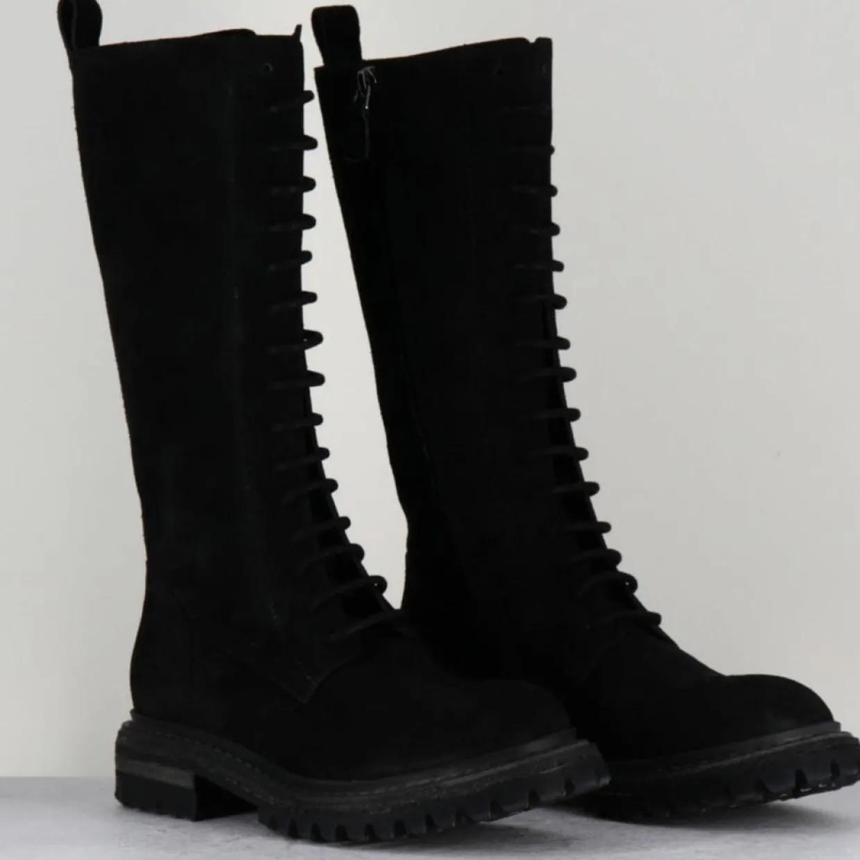 Femme Del Carlo Bottes^Bottes en Velours de Cuir Granada noires