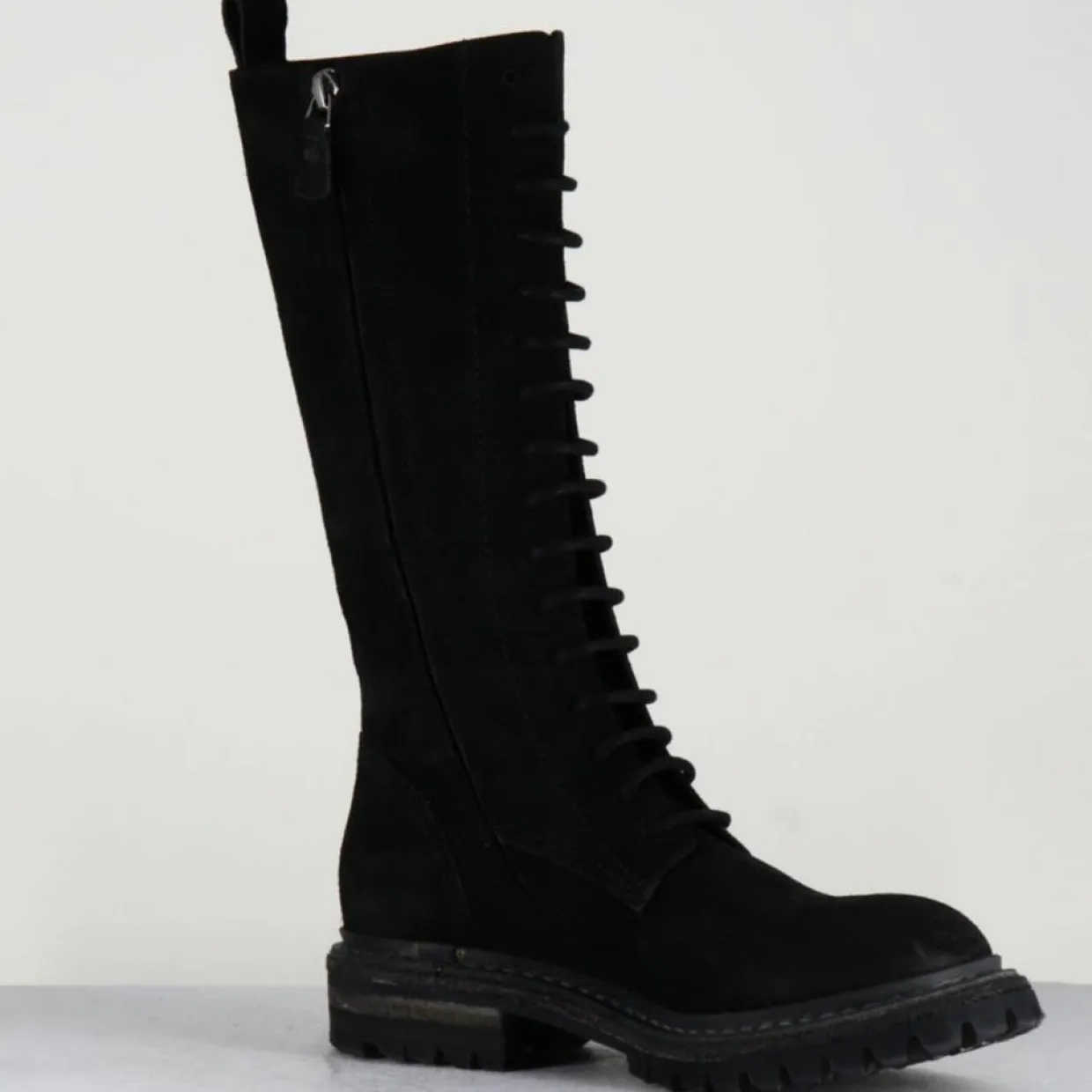 Femme Del Carlo Bottes^Bottes en Velours de Cuir Granada noires