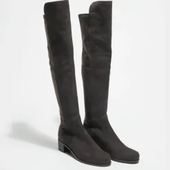 Bottes en Velours de Cuir & Textile Reserve chocolat-Stuart Weitzman Online