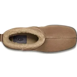 Femme Ugg Bottines^Bottes en Velours de Cuir New Heights Platform Mini marron - Talon 11.4 cm