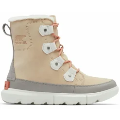 Femme Sorel Bottes^Bottes lifestyle Explorer Ii Joan Faux Fur Wp beiges