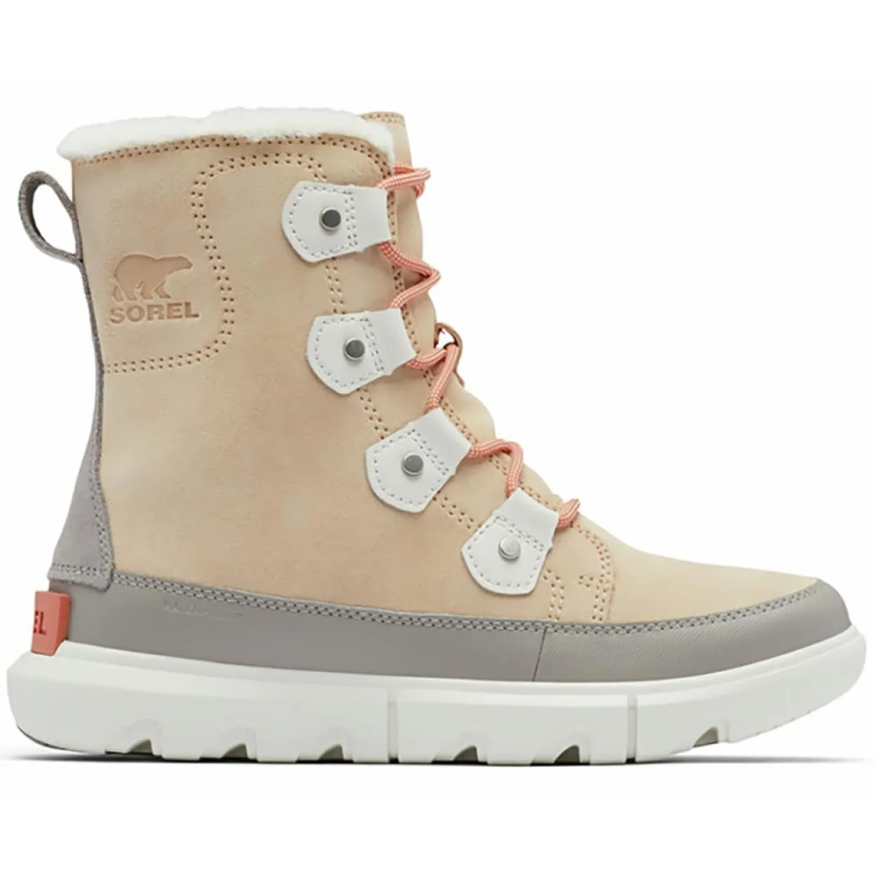 Femme Sorel Bottes^Bottes lifestyle Explorer Ii Joan Faux Fur Wp beiges