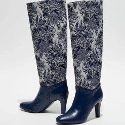 Bottes Santiags bleu nuit - Talon 8 cm-Manoush