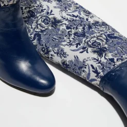 Bottes Santiags bleu nuit - Talon 8 cm-Manoush
