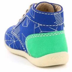 Bottillons en Cuir Bonbon-2 bleu/vert-Kickers Discount