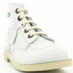 Bottillons en Cuir Kick Col blancs-Kickers Discount