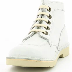Bottillons en Cuir Kick Col blancs-Kickers Discount