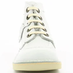 Bottillons en Cuir Kick Col blancs-Kickers Discount