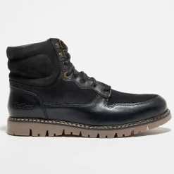 Homme Kickers Boots^Bottillons en Cuir Kick Mountain noirs