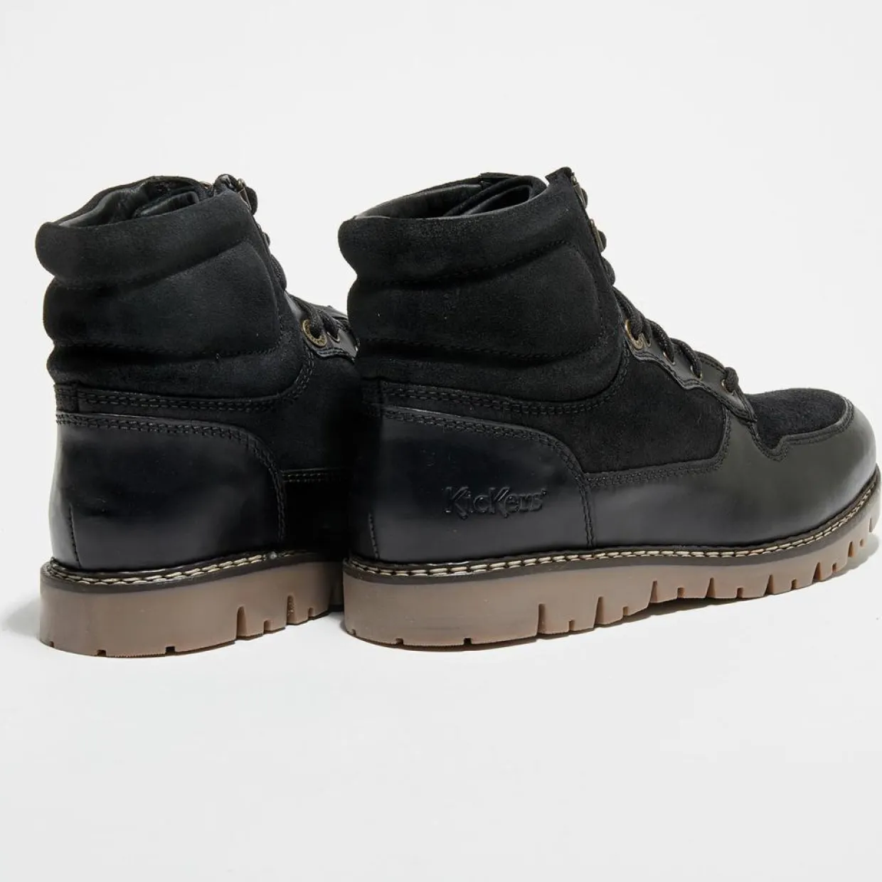 Homme Kickers Boots^Bottillons en Cuir Kick Mountain noirs