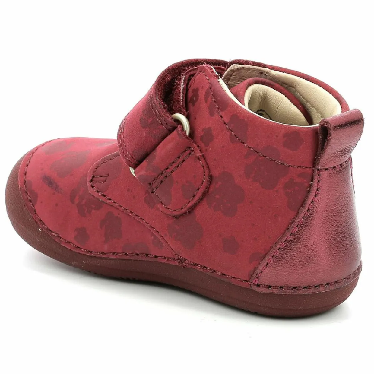 Enfant Kickers Bébé^Bottillons en Cuir Sabio à fleurs bordeaux