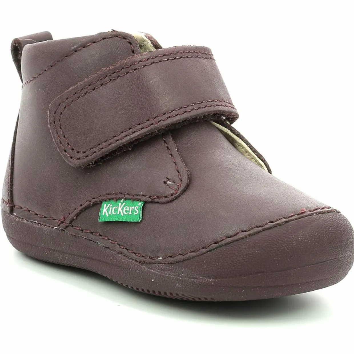 Enfant Kickers Bébé^Bottillons en Cuir Sabio violet foncé
