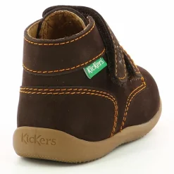 Bottillons en Velours de Cuir Bonkro marron foncé-Kickers Sale