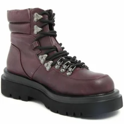 Bottines à lacets bordeaux - Talon 5 cm-Lab78 Outlet