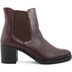 Femme Lab78 Bottines^Bottines à talon en Cuir Nelly bordeaux - Talon 6 cm