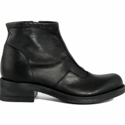 Femme Lab78 Bottines^Bottines à talon en Cuir noires - Talon 4 cm