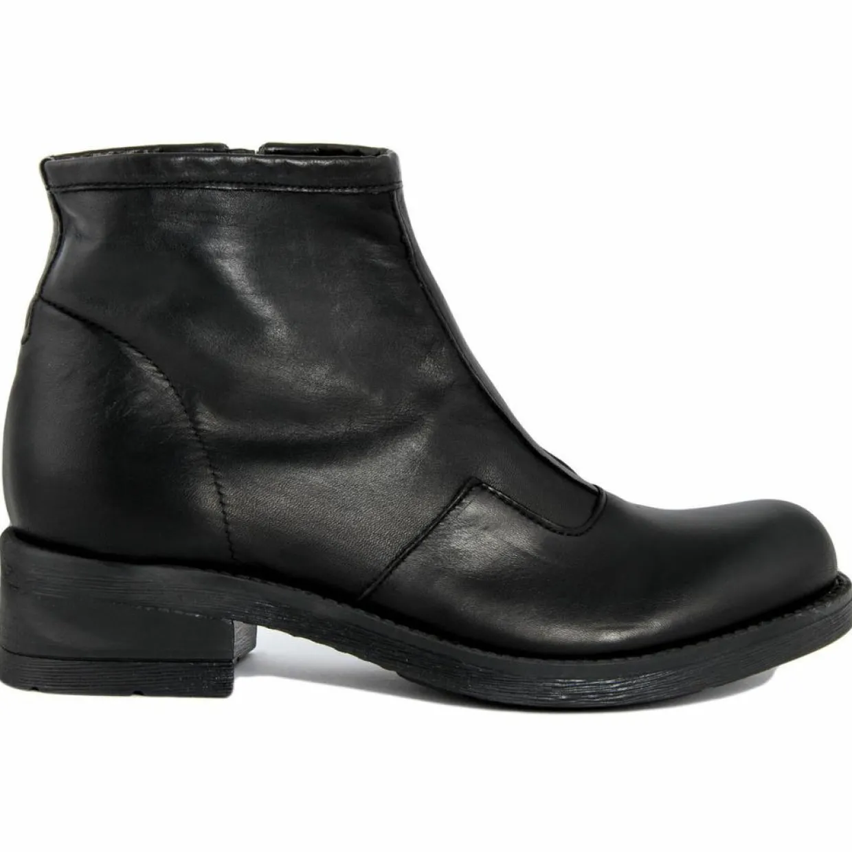 Femme Lab78 Bottines^Bottines à talon en Cuir noires - Talon 4 cm