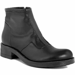 Femme Lab78 Bottines^Bottines à talon en Cuir noires - Talon 4 cm