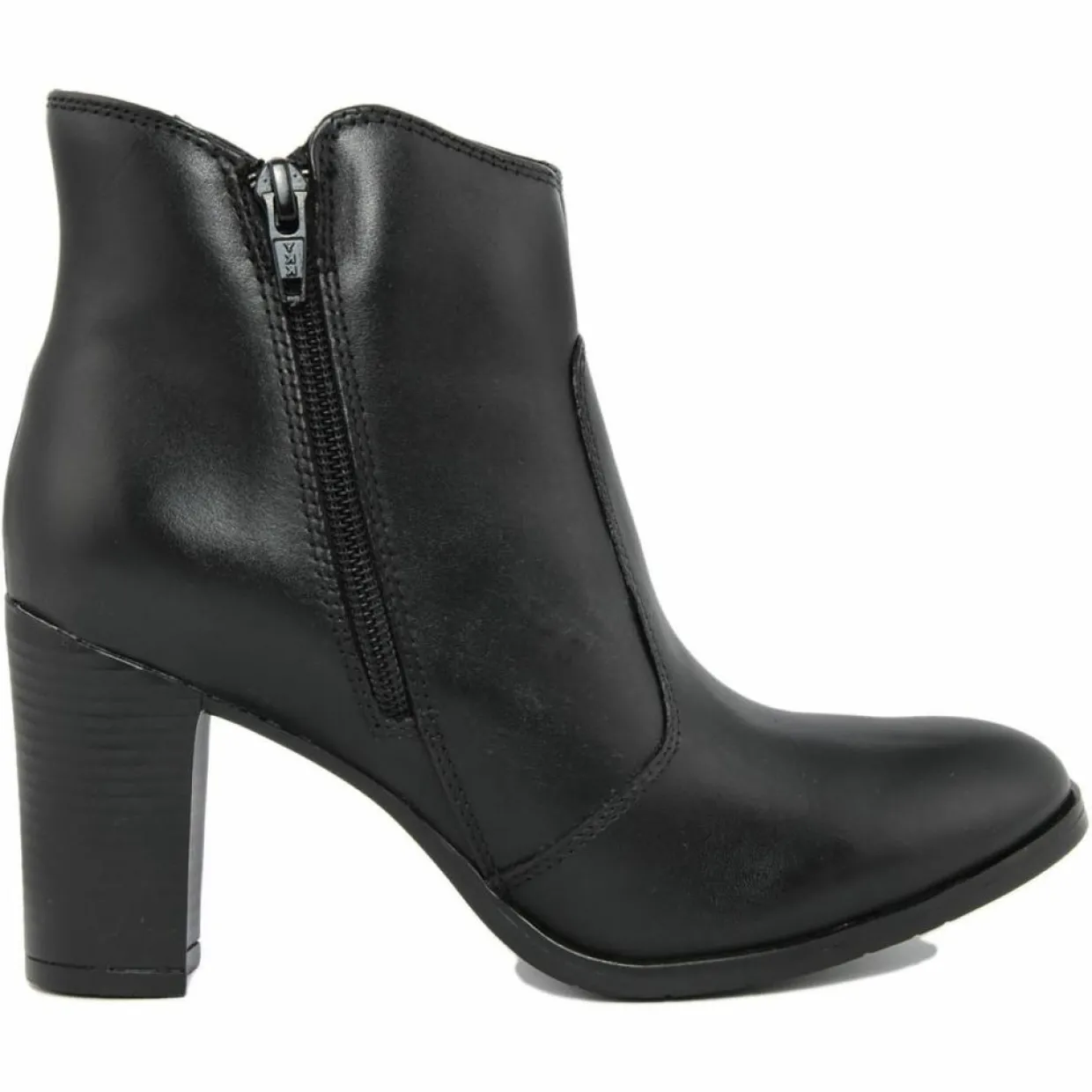 Femme Lab78 Bottines^Bottines à talon en Cuir noires - Talon 8 cm