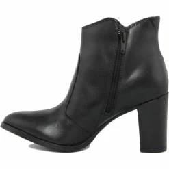 Femme Lab78 Bottines^Bottines à talon en Cuir noires - Talon 8 cm