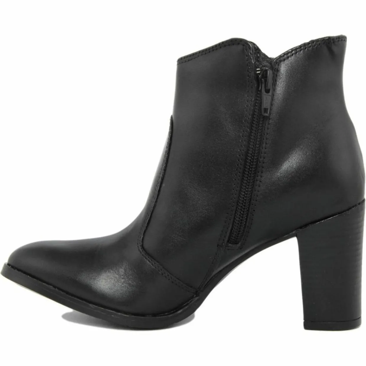 Femme Lab78 Bottines^Bottines à talon en Cuir noires - Talon 8 cm
