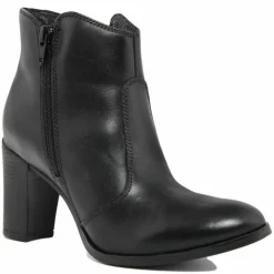 Femme Lab78 Bottines^Bottines à talon en Cuir noires - Talon 8 cm