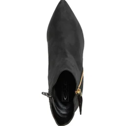 Bottines à talon en Velours de Cuir Cleopatre noires - Talon 10 cm-Lab78 Online