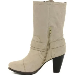 Bottines à talon en Velours de Cuir Carol castor - Talon 8.5 cm-Lab78 Best