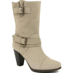 Bottines à talon en Velours de Cuir Carol castor - Talon 8.5 cm-Lab78 Best