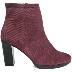 Femme Lab78 Bottines^Bottines à talon en Velours de Cuir Vivi vin - Talon 8.5 cm