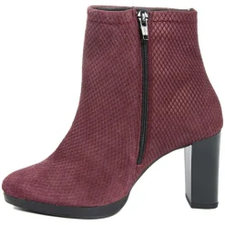 Femme Lab78 Bottines^Bottines à talon en Velours de Cuir Vivi vin - Talon 8.5 cm