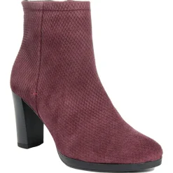 Femme Lab78 Bottines^Bottines à talon en Velours de Cuir Vivi vin - Talon 8.5 cm