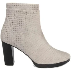 Bottines à talon en Velours de Cuir Vivi castor - Talon 8.5 cm-Lab78