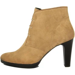 Bottines à talon en Velours de Cuir April camel - Talon 8.5 cm-Lab78 Discount