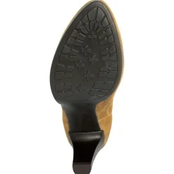 Bottines à talon en Velours de Cuir April camel - Talon 8.5 cm-Lab78 Discount