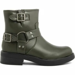 Femme Lab78 Bottines^Bottines biker plates vertes - Talon 4 cm