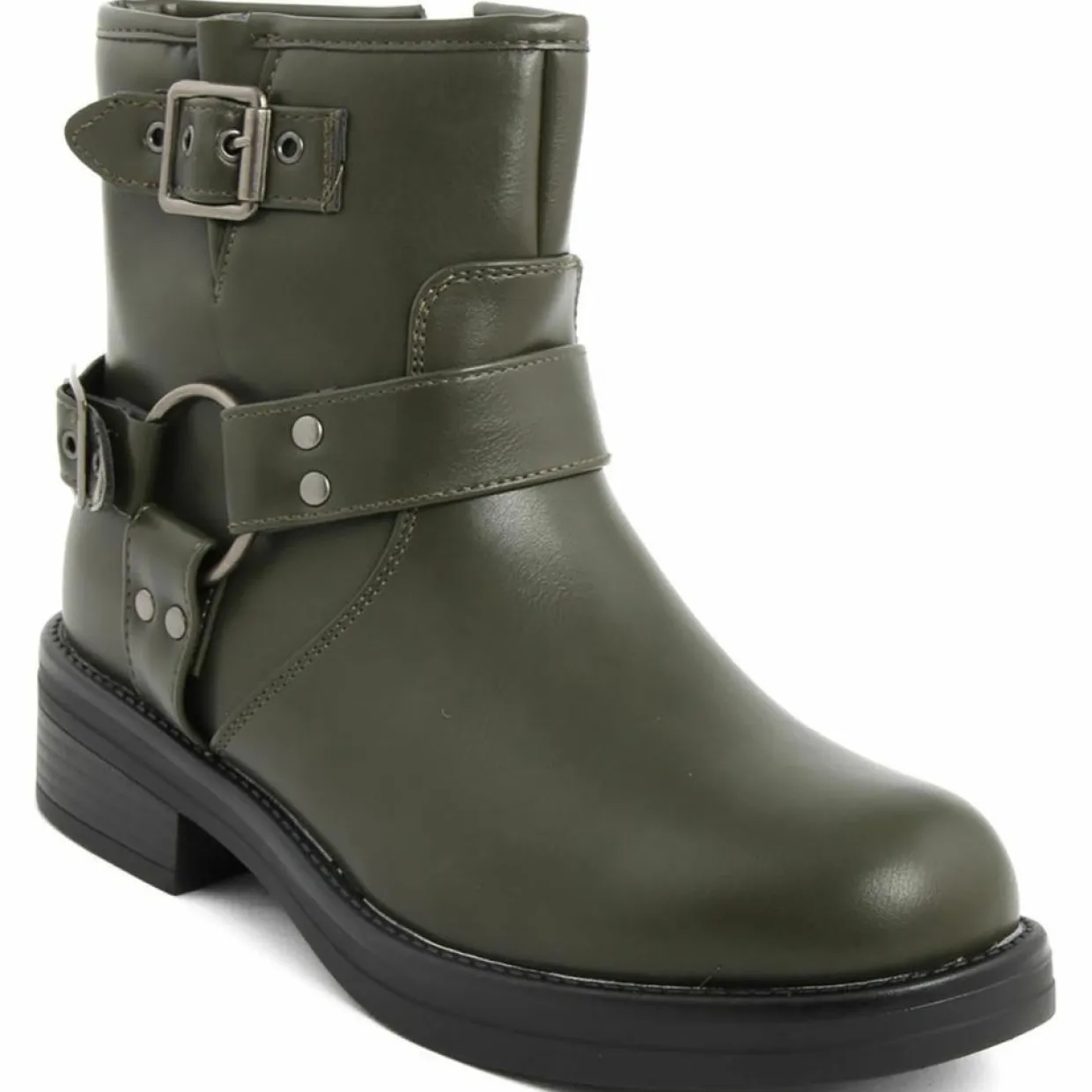 Femme Lab78 Bottines^Bottines biker plates vertes - Talon 4 cm