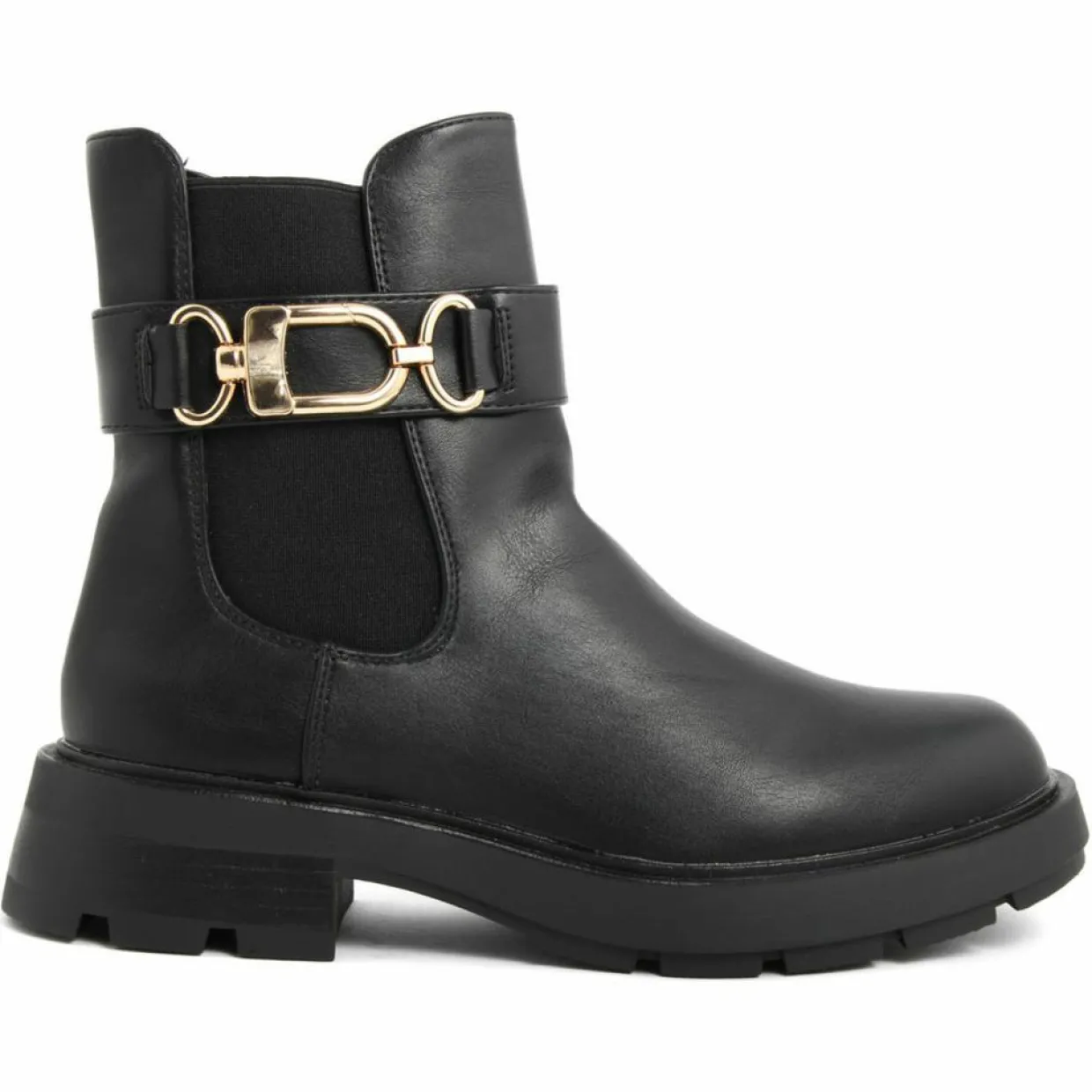 Femme Lab78 Bottines^Bottines chelsea plates noires - Talon 4 cm