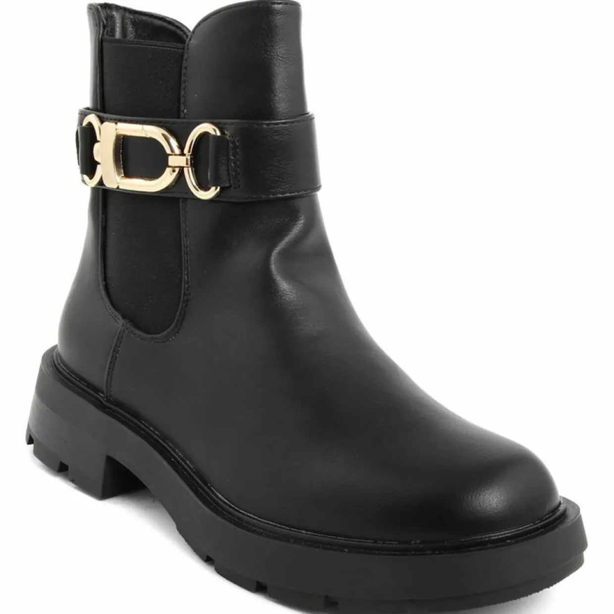 Femme Lab78 Bottines^Bottines chelsea plates noires - Talon 4 cm