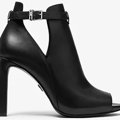 Bottines en Cuir à bout ouvert Lawson noires - Talon 8.9 cm-Michael Kors Chaussures Outlet