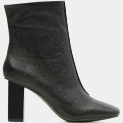 Femme Galeries Lafayette Bottines^Bottines en Cuir à talon géométrique noires - Talon 8,5 cm
