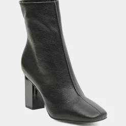 Femme Galeries Lafayette Bottines^Bottines en Cuir à talon géométrique noires - Talon 8,5 cm