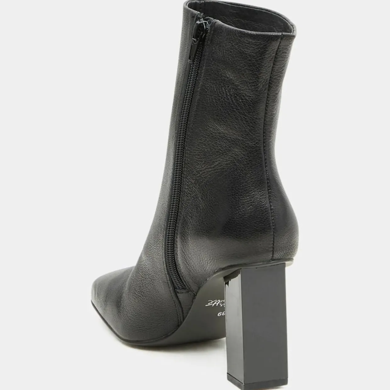 Femme Galeries Lafayette Bottines^Bottines en Cuir à talon géométrique noires - Talon 8,5 cm