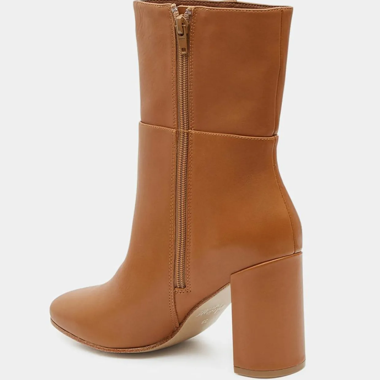 Bottines en Cuir à talon haut et clous camel - Talon 9 cm-Galeries Lafayette Clearance