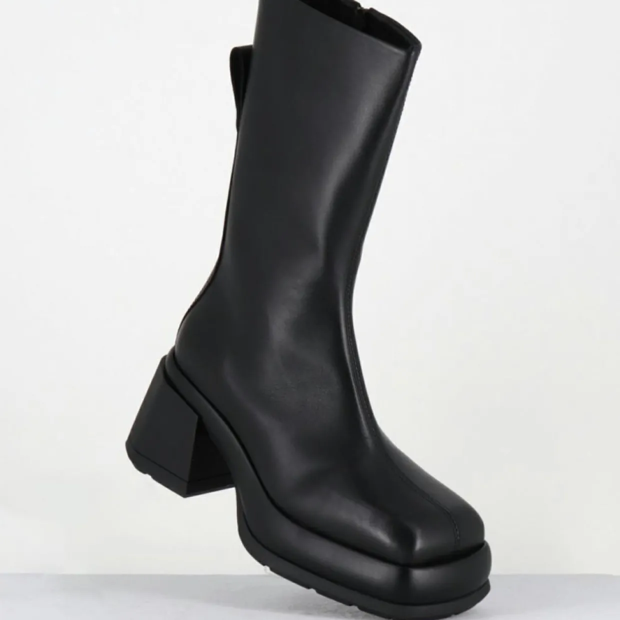 Bottines en Cuir & Textile cassia noires-E8 By Miista Clearance